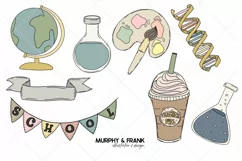 Retro Kids School Clipart | Hand Drawn Grade School Graphics Product Image 5