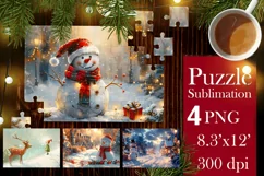 Christmas Puzzles PNG |Kids Puzzles Sublimation 3 Product Image 1