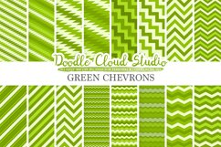 Green Chevron digital paper, Chevron and Stripes  pattern, Zig Zag lines background, Instant Download for Personal &amp; Commercial Use Product Image 1