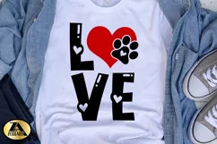 Valentines SVG Love Heart Paw SVG Valentine's Day SVG Product Image 4