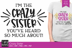 Crazy Sister - Family SVG and Cut Files for Crafters Product Image 1