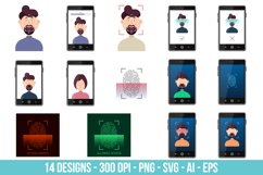 Device unlocked via face ID and fingerprint Product Image 1