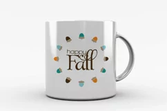 Happy Fall w/Acorns cut File - Thanksgiving SVG DXF EPS AI PNG Product Image 2