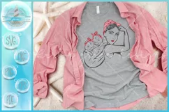 Rosie The Riveter Mom of Twin Girls SVG Product Image 1
