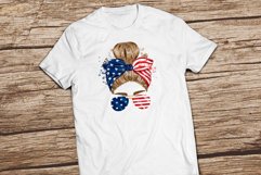 4th of July Messy Bun Hair PNG Sublimation Product Image 6