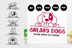 Sneaky Dogs, Holding Banner Style, Dogs Signs Designs SVG Product Image 1