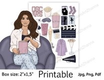 Movie Night Weekend Lazy Printable Sticker Box Size 2"x1,5" Product Image 3