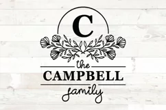 Floral Family Monogram Last Name Round sign svg Product Image 2