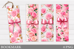 Roses Bookmark Design. Flowers Bookmark Sublimation Product Image 1