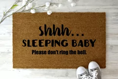 Sleeping Baby Don't Ring Door Bell Doormat svg DIY Product Image 2