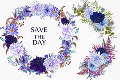 Watercolor Blue Wreaths Clipart Product Image 2