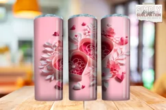 3D Oragami Valentine 20 oz Sublimation Tumbler Wrap Png Product Image 2
