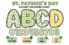 ST PATRICK Alphabet PNG Clipart, St Patrick letters doodle Product Image 1