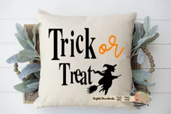 Halloween svg cut file Trick or Treat with witch svg file Product Image 1