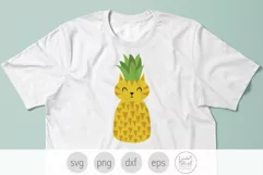 Pineapple Cat Svg, Pineapple Svg, Funny Cat svg, Cute Fruit Product Image 4