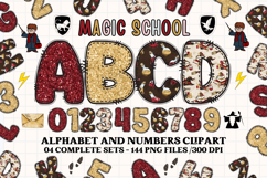 Wizard Magic School Alphabet Clipart, wizard letters doodle Product Image 1