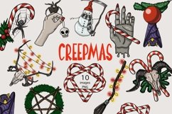 Creepmas clipart, Alternative dark Christmas Product Image 1