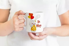Be Mine Valentine Print | Heart Shape Balloons | Cute Bunny Product Image 2
