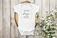 2 Image Rustic Spring Baby Bodysuit Mockup Easter Flowers Product Image 2