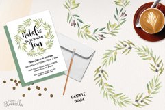 Olive Branches 8 Wreath Watercolor Leaves Olives Green Set Product Image 3