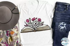 Floral Book Sublimation PNG | Cream Book with Flowers PNG Product Image 2