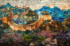 Great Wall Stained Glass Background Wallpaper Product Image 1