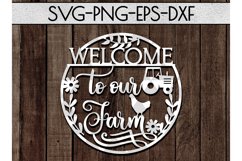 Welcome To Our Farm Cutting File, Farmhouse Papercut PDF DXF Product Image 1