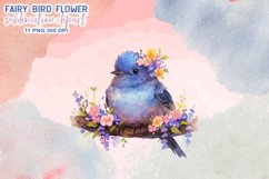 Fairy Bird Flower Watercolor Clipart Product Image 9