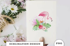Watercolor Tropical Flamingo Sublimation Downloads Product Image 6