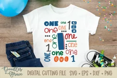 First Birthday Cut File and Sublimation, SVG, PNG, DXF, EPS Product Image 1