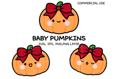 Kawaii Baby Pumpkin SVG Bundle | Cute Fall &amp; Halloween Clipa Product Image 1