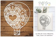 Hot air balloon paper cut design SVG / DXF / EPS / PNG files Product Image 1