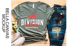 Shirt Mockup - Bella Canvas 3005 V neck Deep Heather Shirt Product Image 1