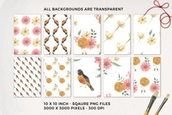 Floral Spring Watercolor Seamless Patterns Bird Pretty Product Image 2