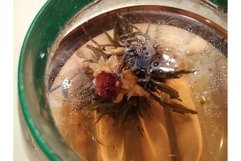 Flowering blossoming green Chinese herbal tea macro photo Product Image 1