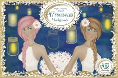 Camping Party Clip art design , Glamping at summer nights Product Image 1