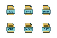 Set Of File Formats Icons Product Image 1