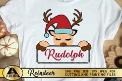 Reindeer SVG PNG EPS DXF Christmas SVG Reindeer Monogram SVG Product Image 2