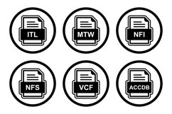 Set Of File Formats Icons Product Image 1