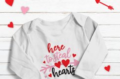 Here to Steal Heart Svg Cute Child Valentine's Day Shirt Product Image 3