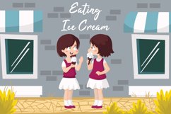 Eating Ice Bestfriend - Vector Illustration Product Image 1