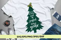 Merry Christmas And A Joyful New Year SVG DXF PNG JPG Product Image 1