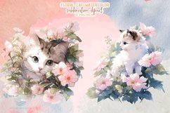 Floral Cat Watercolor Sublimation Clipart Product Image 9