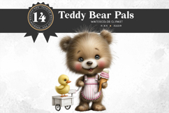 Baby Teddy Bears in Jobs Clipart PNG Set Product Image 9