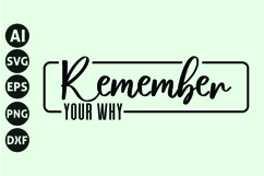Remember Your Why Svg, Motivation Svg Product Image 1