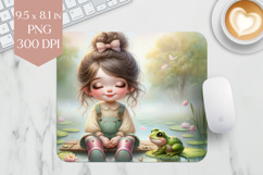 Frog and Girl Mousepad PNG Product Image 1