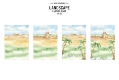 Watercolor Dinosaur Clipart. Cute animals and landscape Product Image 4