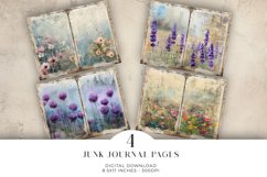 Watercolour Flowers Junk Journal Digital Paper Bi-fold Product Image 1