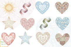 Folk Valentines Clipart, Romantic Animals Graphics PNG Product Image 8