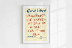 Funny Guest Check PNG Vintage Diner Style, Sublimation PNG. Product Image 3